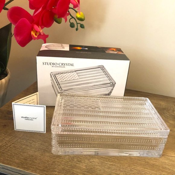 Godinger Other - Godinger Crystal American Flag Etched Decor Box
